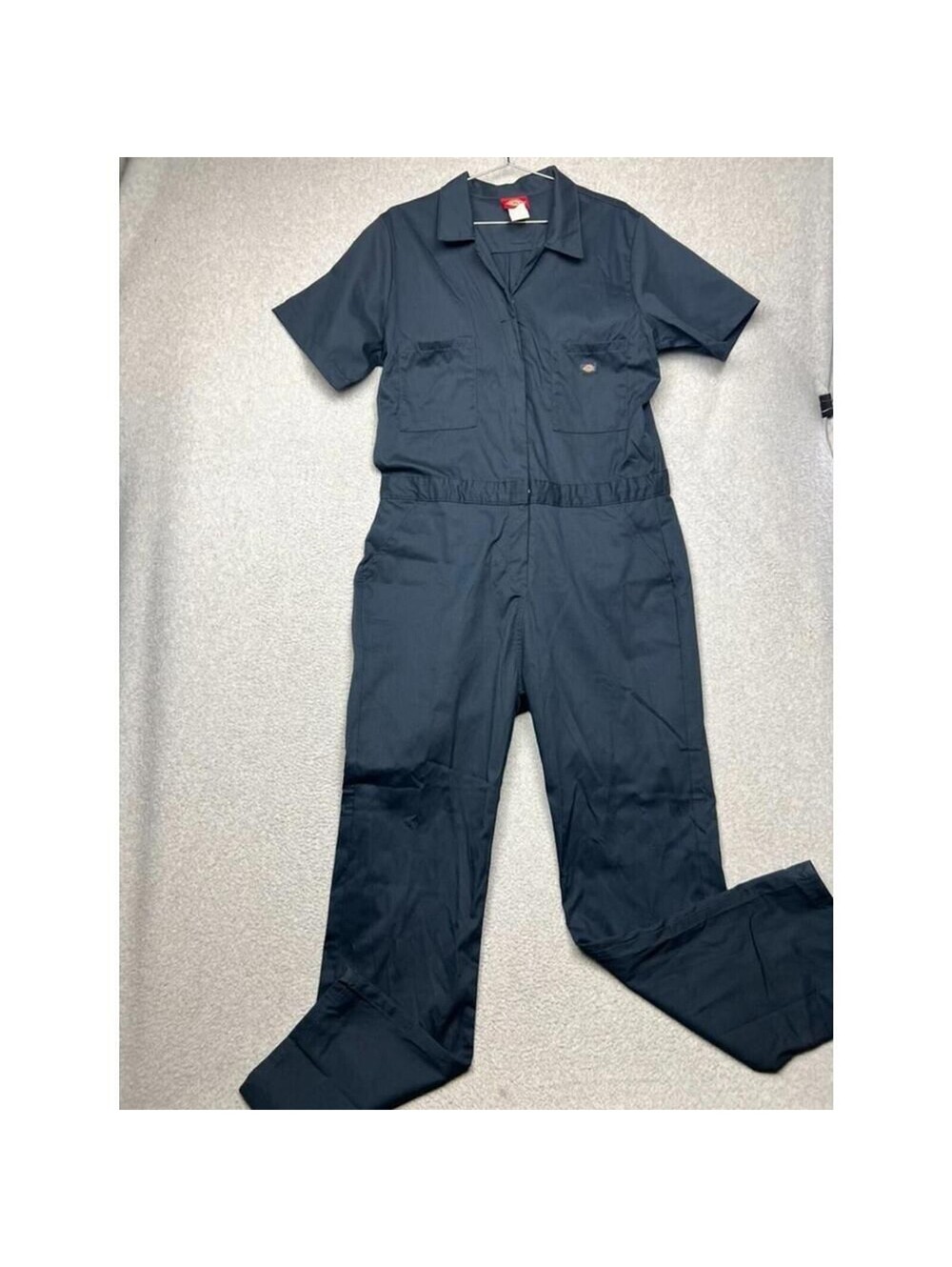 Dickies Womens XL Short Sleeve Coverall Navy Workwear Utility Jumpsuit Mechanic